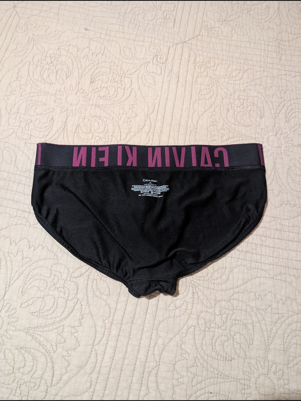 Calvin Klein Black Briefs with Purple Waistband - Picture 4 of 4